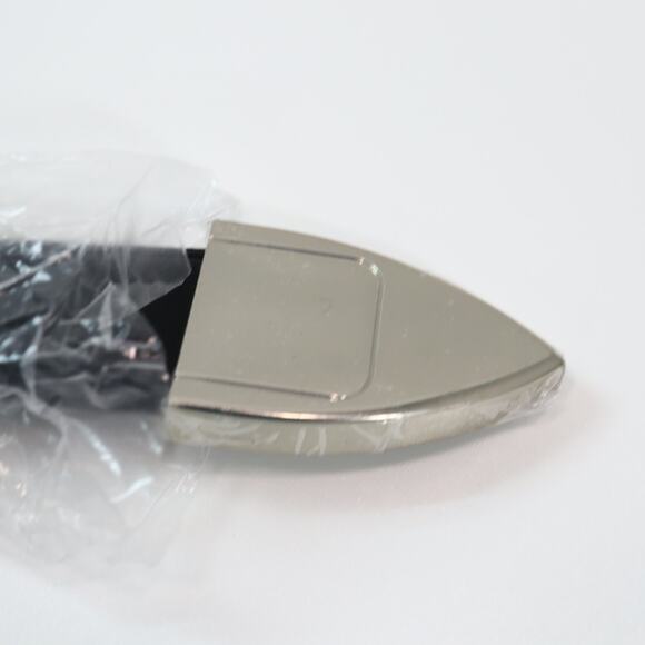 Commense Silver Ring Detail Faux Leather Belt M/L Black 1" Minimalist Modern - Picture 7 of 8